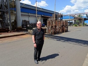 Visiting an auto parts plant in Brazil. 